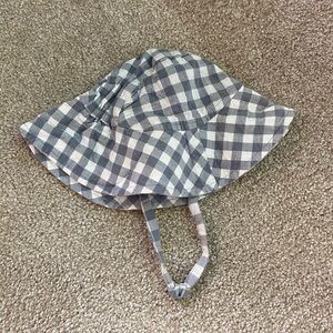 Pehr Infant Checkered Bucket Hat - Blue and White, 0-6 months